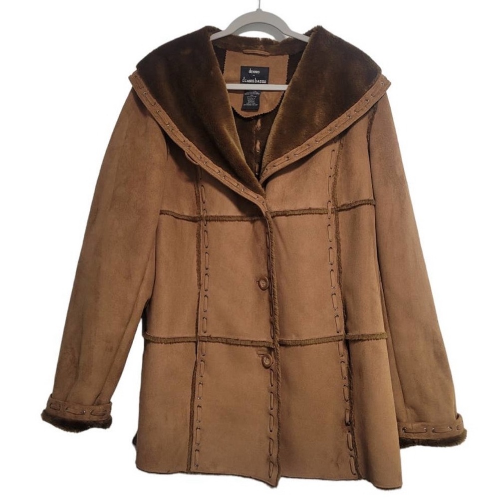 Dennis by Dennis Basso Brown Button Up Coat.